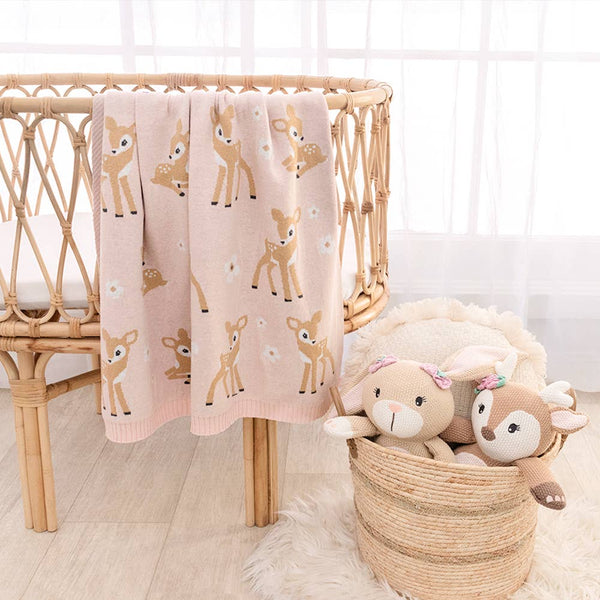 100% Cotton Knit Baby Blanket - Fawn 2025 CBF