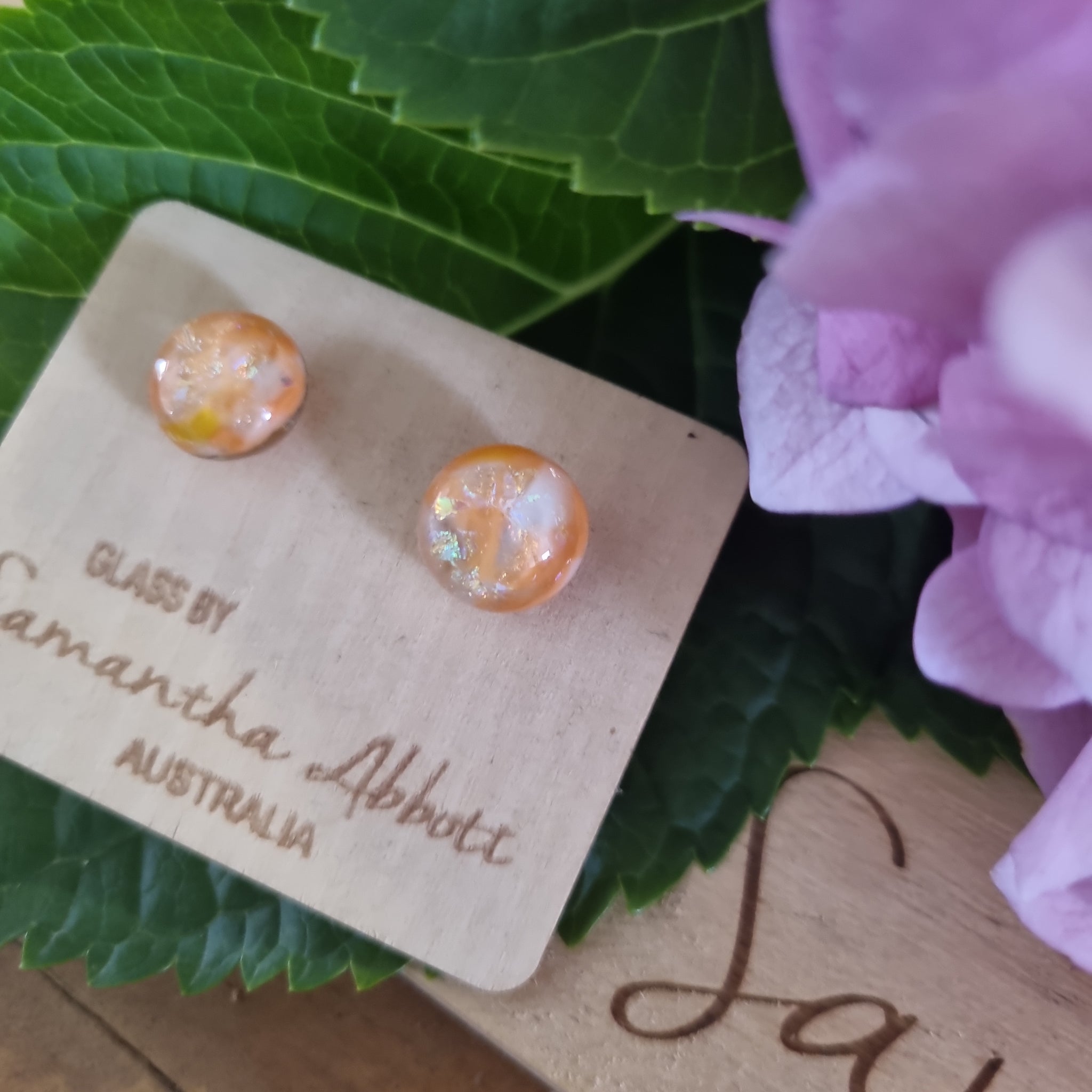 Earrings - Samantha Abbott Glass Studs - 60