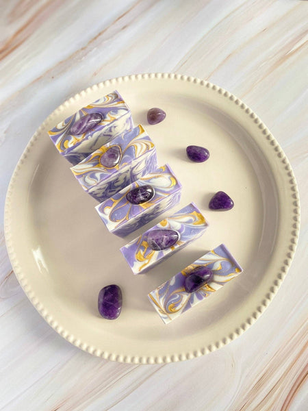 SOAP - Luxury Artisanal Handmade Soap - Amethyst Gemstone with Silk SPA