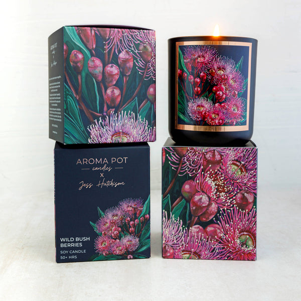 Candle - AROMA POT - Australian artist soy candle - Wild Bush Berries APWB .