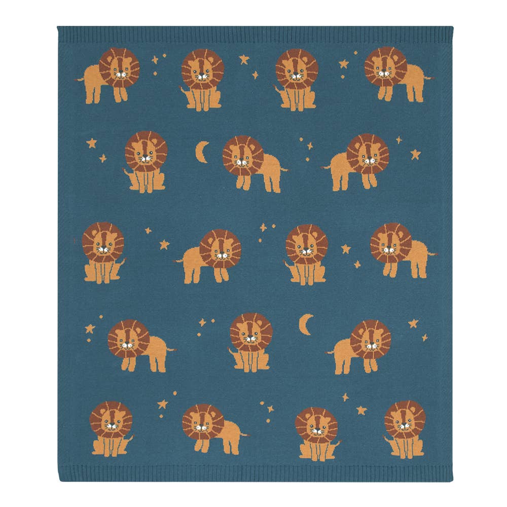 100% Cotton Knit Baby Blanket - Lion 2025 CBL