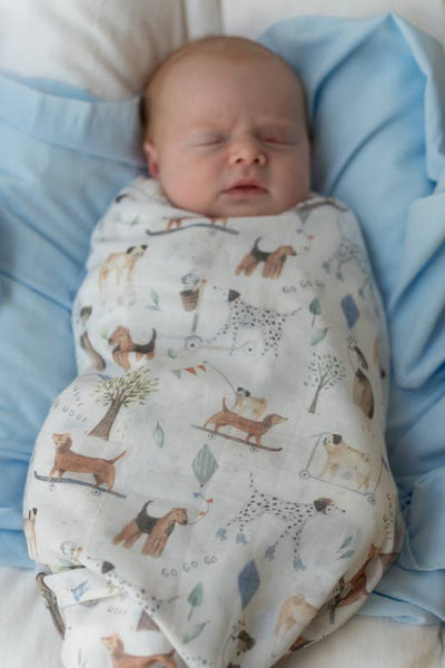 Muslin Wrap - Dogs Day Out Muslin Wrap/Swaddle MWDD