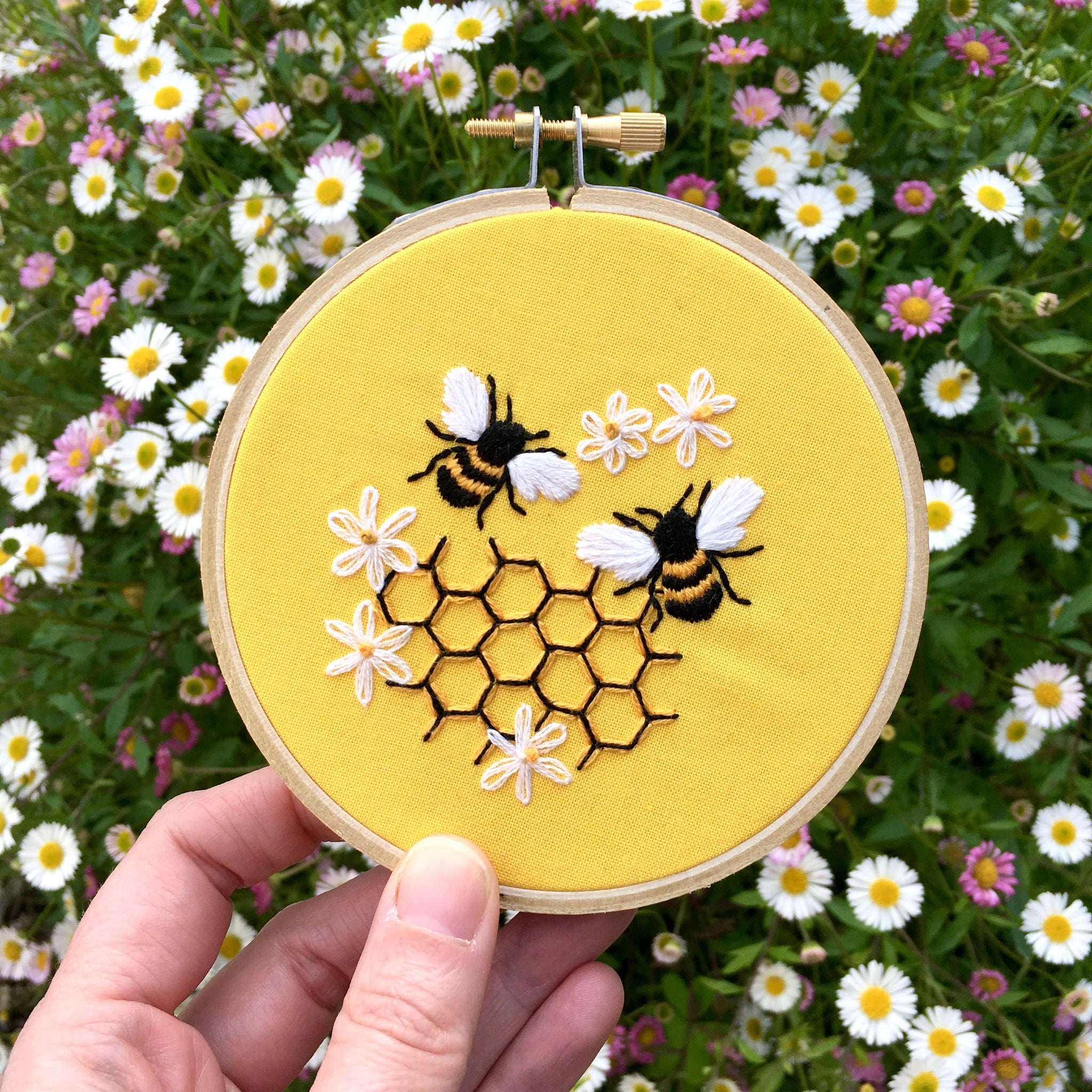 Bees in Honeycomb Embroidery Kit BEH