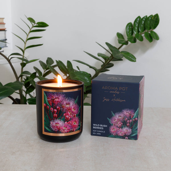 Candle - AROMA POT - Australian artist soy candle - Wild Bush Berries APWB .