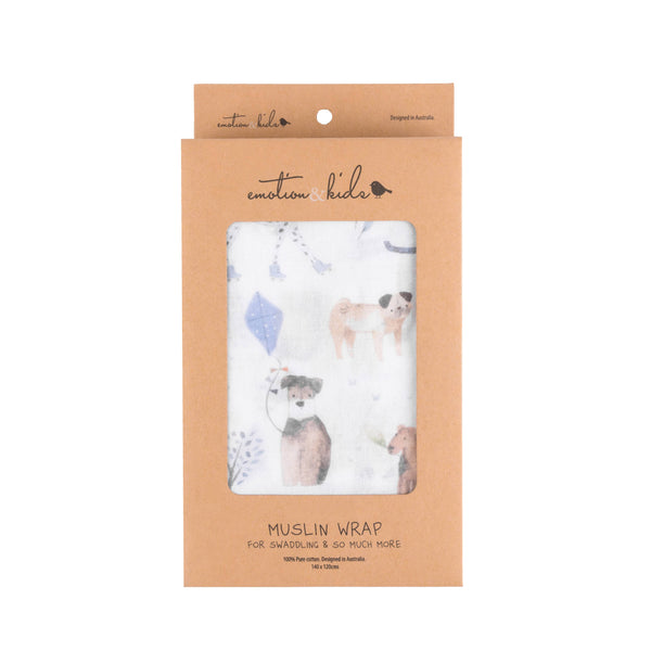 Muslin Wrap - Dogs Day Out Muslin Wrap/Swaddle MWDD