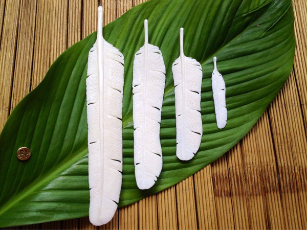 Feather - Small Bone Flight Feather Necklace