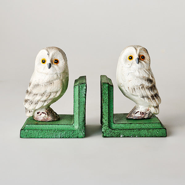 Cast iron Bookends - Owl White BEW