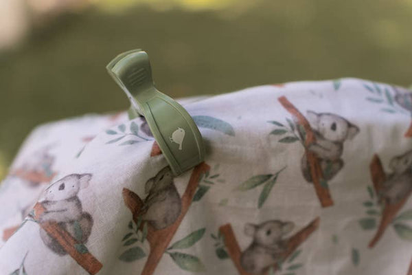 Gift Set - Koala Muslin Wrap & Sage Pram Clips Set GSK