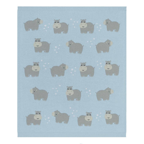 100% Cotton Knit Baby Blanket - Hippo 2025 CBH