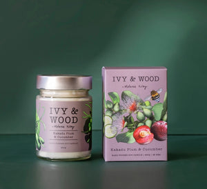 Candle - Ivy & Wood - Kakadu Plum & Cucumber CKP .