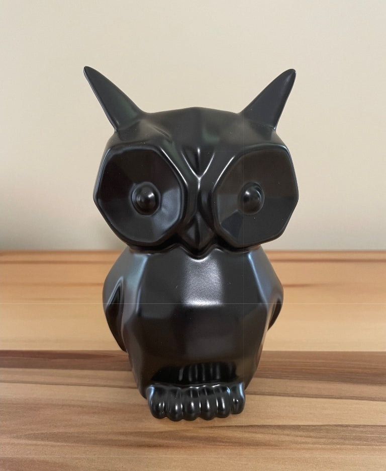 Owl - Geometric Large Black GLB