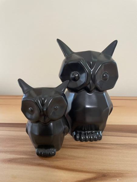 Owl - Geometric Large Black GLB