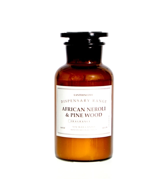 Candle - Lantern Cove Apothecary Style  - African Neroli & Pine Wood Candle