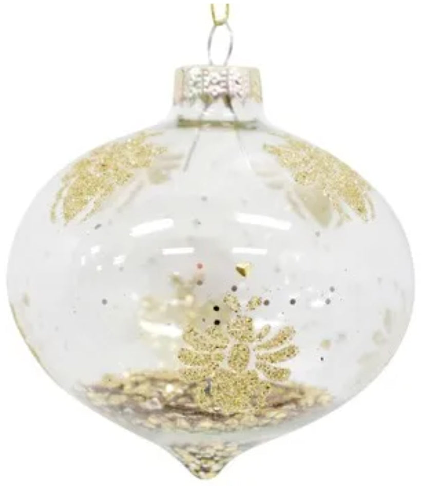 Christmas Decoration - Glass Bee Bauble GBB