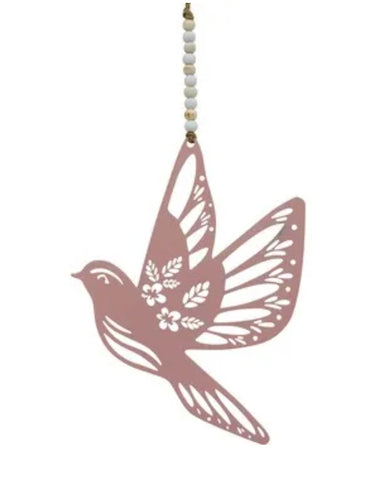 Decoration - Metal Bird Pink MBP