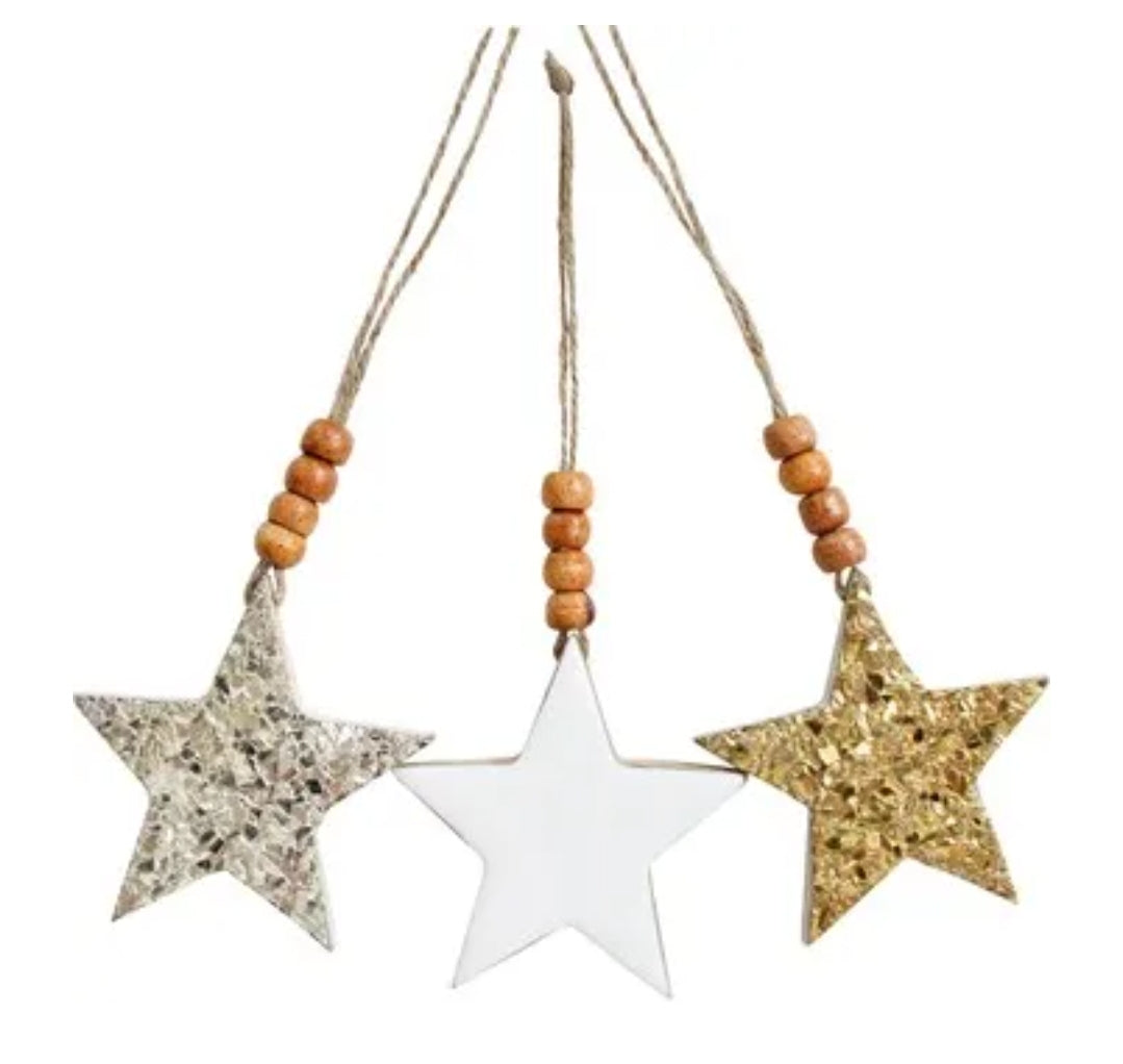 Decoration - Stars - Mango Wood  assorted DSW