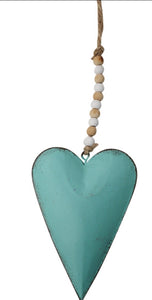 Decoration - metal heart Teal DMT