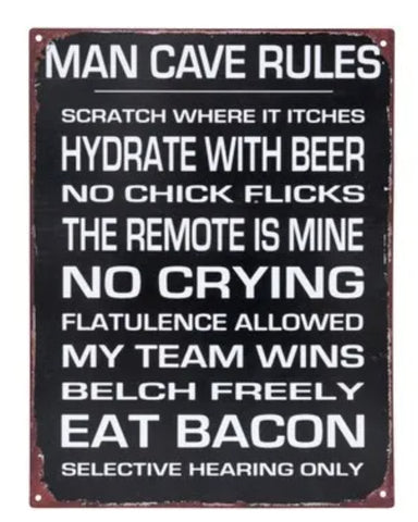 Sign - Man Cave Rules SMC