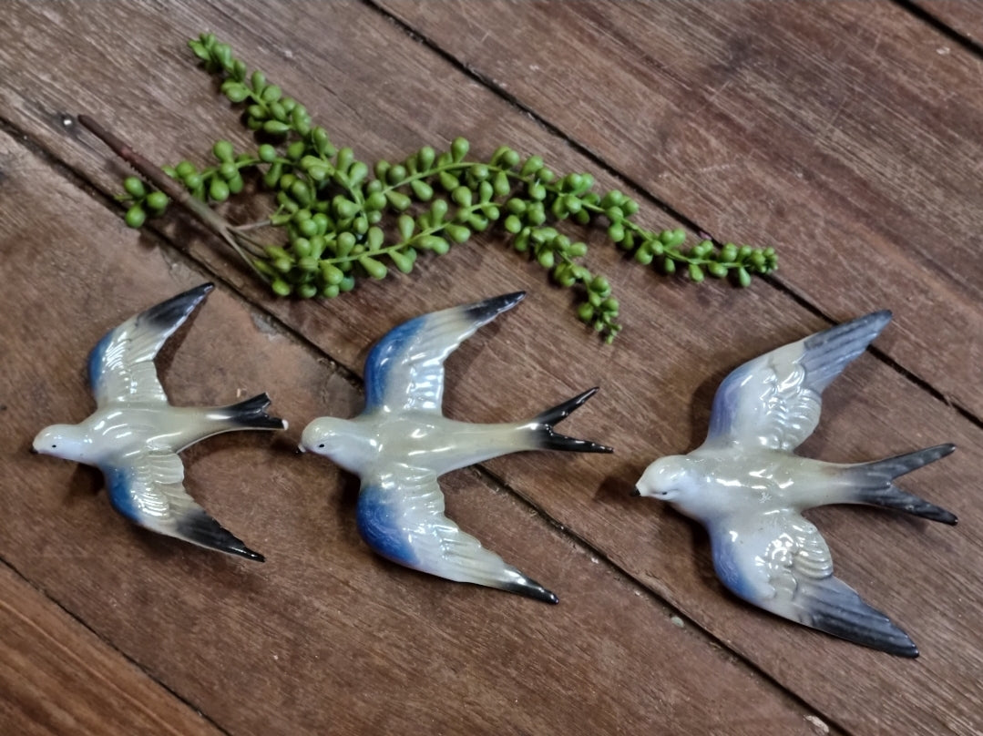 Vintage Bird Wall Hanging Trio