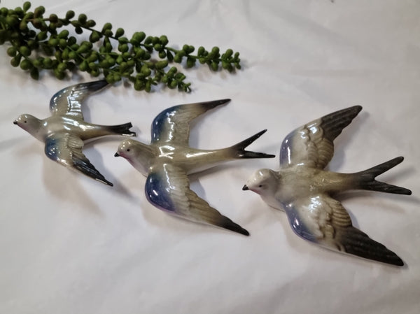 Vintage Bird Wall Hanging Trio