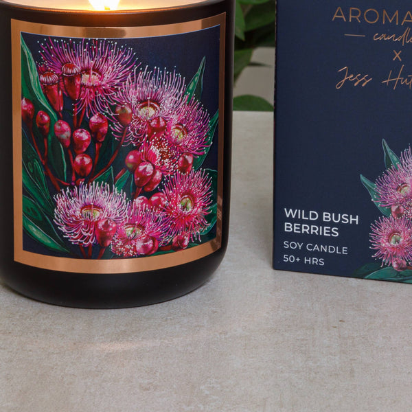 Candle - AROMA POT - Australian artist soy candle - Wild Bush Berries APWB .