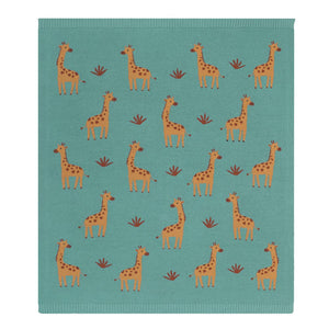 100% Cotton Knit Baby Blanket -Giraffe 2025 CBG