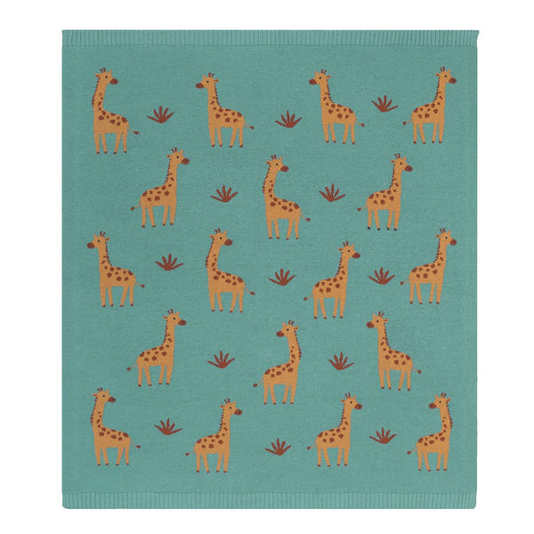 100% Cotton Knit Baby Blanket -Giraffe 2025 CBG