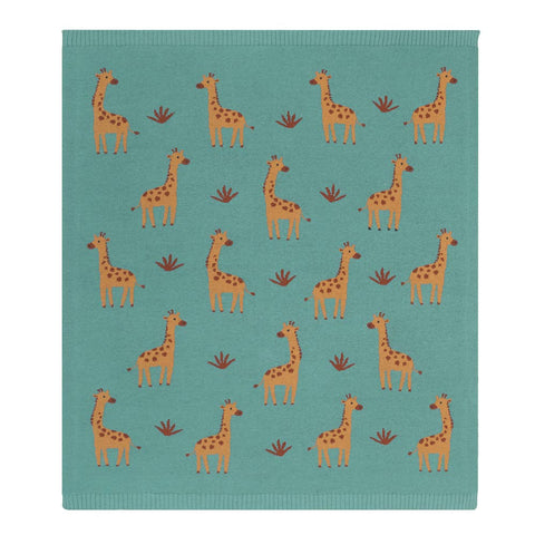 100% Cotton Knit Baby Blanket -Giraffe 2025 CBG