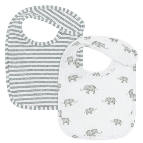 2pk Baby Bib Set - Watercolour Elephant 2025 BWE