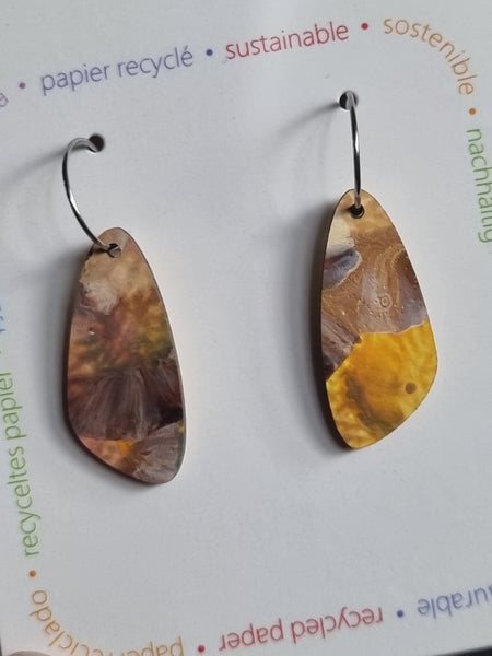 Earrings - Kami-So -Oval Recycled Paper Earrings - Multicolour II KMSR