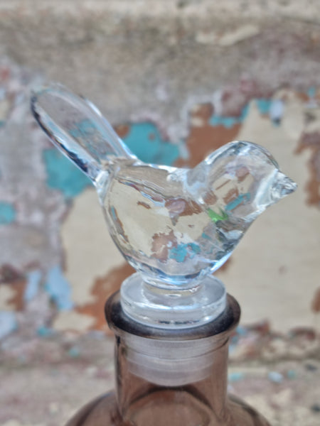 Glass Bottle with Bird Stopper GBT