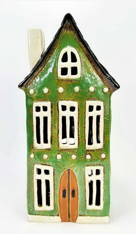 Tealight House - Double Door Green TDG