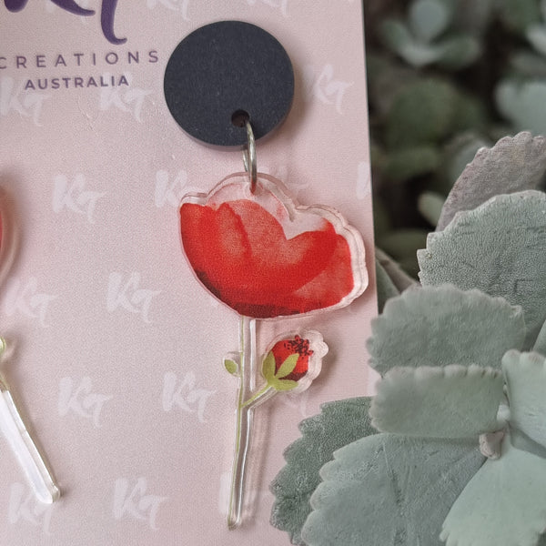 Earrings - watercolour poppy KTWP ...