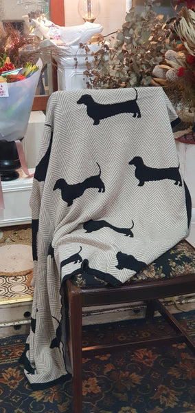 Cotton Throw Rug - Dachshund +