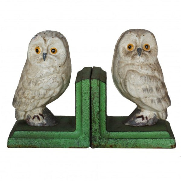 Cast iron Bookends - Owl White BEW